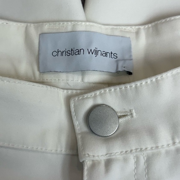 Christian Wijnants Pelanac Cropped Wide Leg Trousers - White Denim, Size 8 - Picture 7 of 15